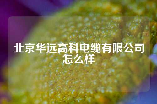 北京华远高科电缆有限公司怎么样