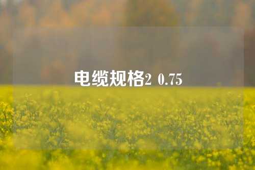 电缆规格2 0.75