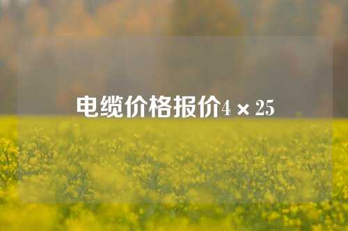 电缆价格报价4×25