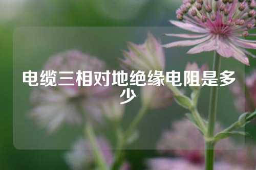 电缆三相对地绝缘电阻是多少