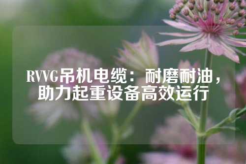 RVVG吊机电缆：耐磨耐油，助力起重设备高效运行