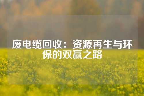 废电缆回收：资源再生与环保的双赢之路