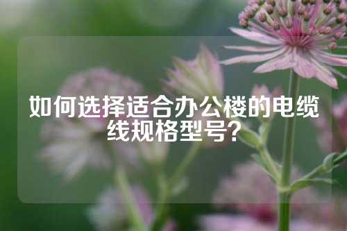 如何选择适合办公楼的电缆线规格型号？