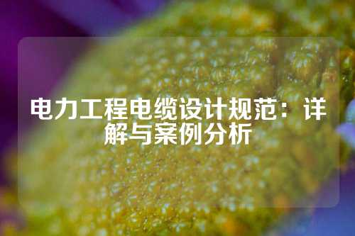 电力工程电缆设计规范：详解与案例分析