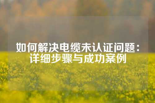 如何解决电缆未认证问题：详细步骤与成功案例