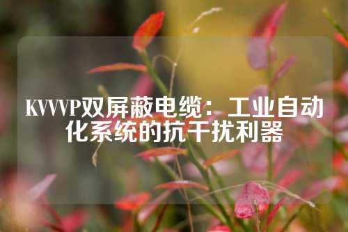 KVVVP双屏蔽电缆：工业自动化系统的抗干扰利器