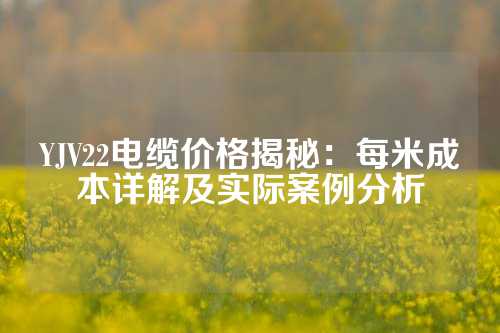 YJV22电缆价格揭秘：每米成本详解及实际案例分析